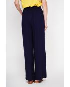 Pantalon coupe ajusté à jambe large en lin mélangé Danielle marine