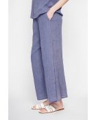 Stéphanie blaue Jeanshose aus Leinen mit hoher Taille