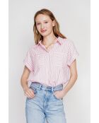 Claire pinke Bluse aus Leinenmischung