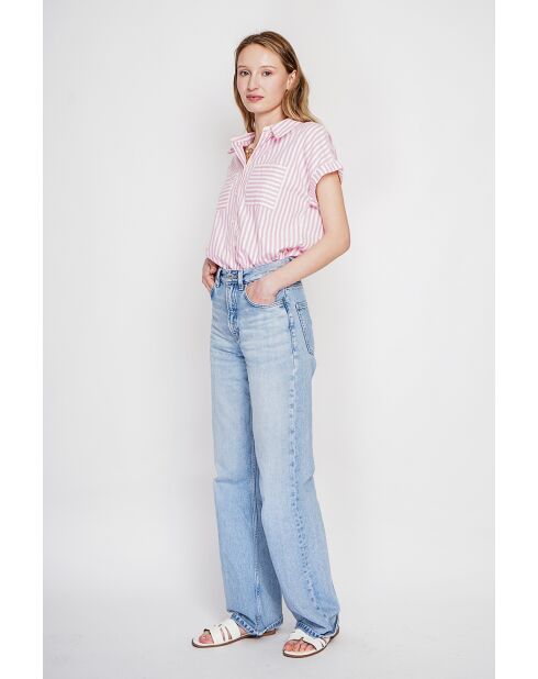 Claire pinke Bluse aus Leinenmischung