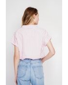 Claire pinke Bluse aus Leinenmischung