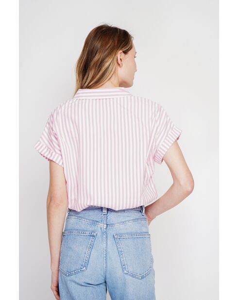 Claire pinke Bluse aus Leinenmischung