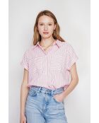 Claire pinke Bluse aus Leinenmischung