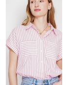 Claire pinke Bluse aus Leinenmischung