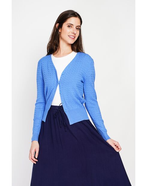 Gilet col v Nathalie azur