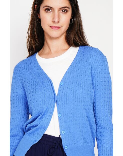 Gilet col v Nathalie azur