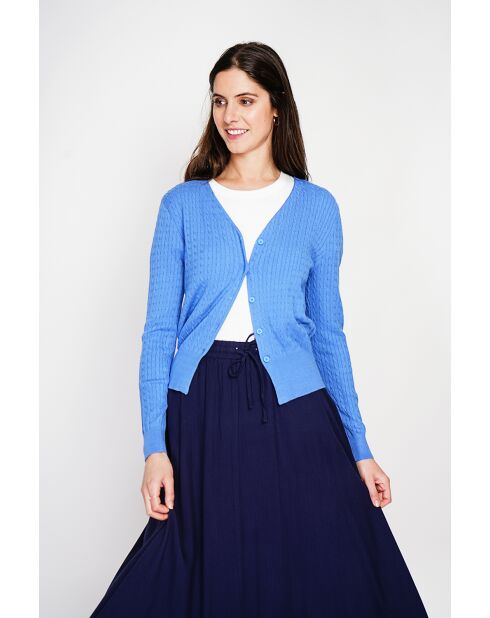 Gilet col v Nathalie azur