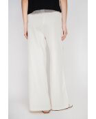 Pantalon large taille haute en lin mélangé blanc Raymonde cassé