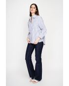 Jeannine Jeans Langes Oversize-Hemd aus blauem Leinengemisch
