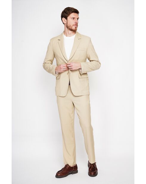 Giacca Godefroi in misto lino cammello