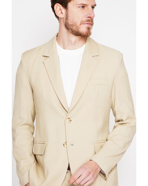 Giacca Godefroi in misto lino cammello
