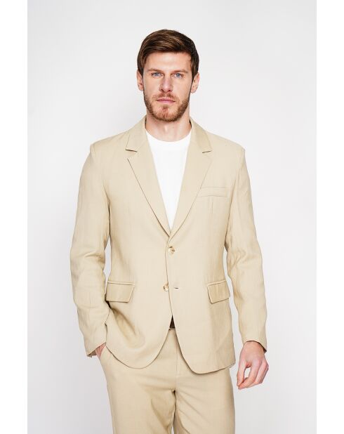 Giacca Godefroi in misto lino cammello