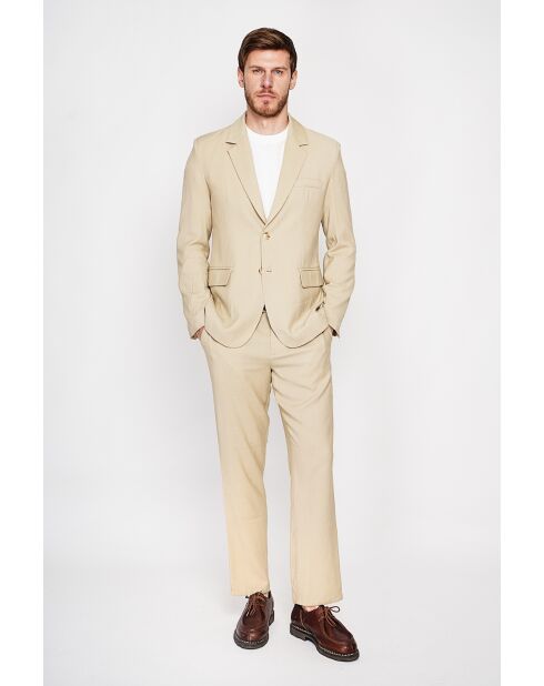 Giacca Godefroi in misto lino cammello