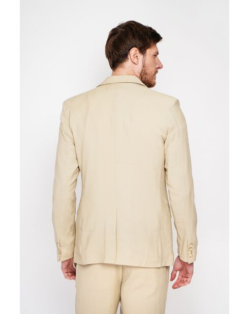 Giacca Godefroi in misto lino cammello