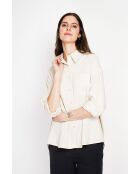 Christiane beigefarbenes Oversize-Langhemd aus Leinen