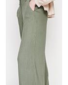 Michèle hellkhakifarbene, lockere Leinenhose mit elastischem Bund