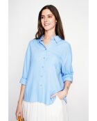 Christiane Azur Langhemd aus Leinen in Übergröße