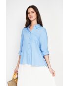 Christiane Azur Langhemd aus Leinen in Übergröße