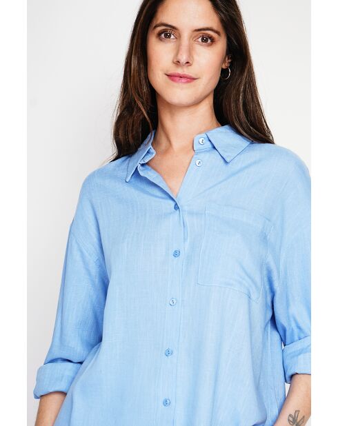 Christiane Azur Langhemd aus Leinen in Übergröße