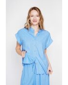 Tunique en lin mélangé Christiane azur