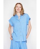 Tunique en lin mélangé Christiane azur