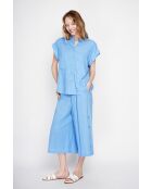 Tunique en lin mélangé Christiane azur