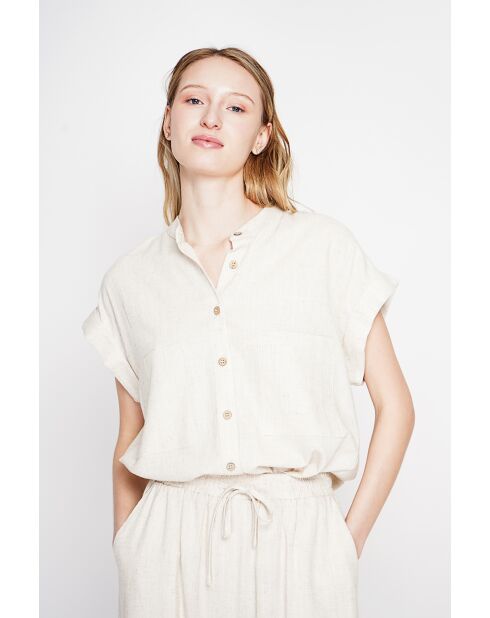 Tunique en lin mélangé Christiane beige