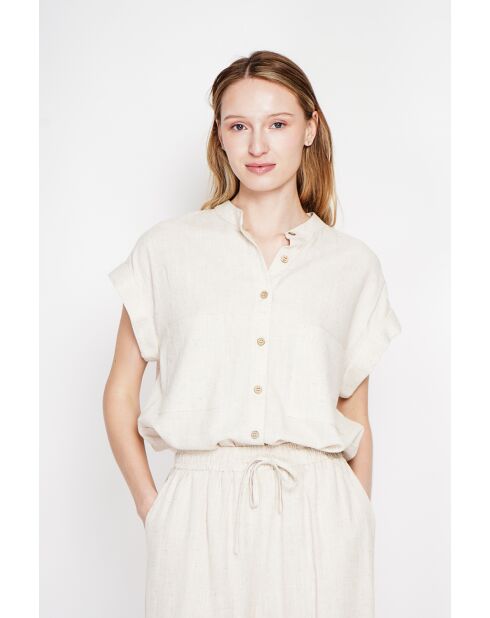 Tunique en lin mélangé Christiane beige