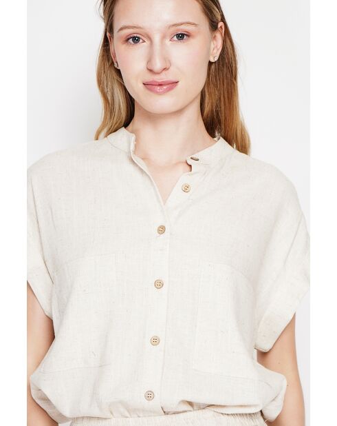 Tunique en lin mélangé Christiane beige