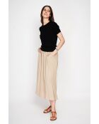 Valérie schwarzer Rundhalspullover aus Leinenmischung