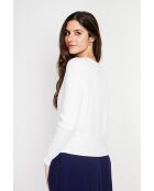 Wit vest met v-hals Nathalie