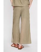 Stéphanie khakifarbene Leinenhose mit hoher Taille