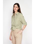 Hélène Claire Hélène Claire Langes Oversize-Hemd aus khakifarbener Leinenmischung