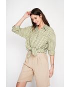 Hélène Claire Hélène Claire Langes Oversize-Hemd aus khakifarbener Leinenmischung