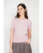 Maglione girocollo in misto lino Valérie rose