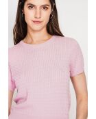 Maglione girocollo in misto lino Valérie rose