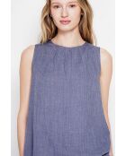 Sandrine Blue Jeans S und M Rundhalsoberteil aus Leinen