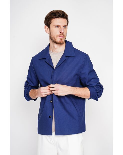 Jacke Gervase aus marineblau aus Leinenmischung