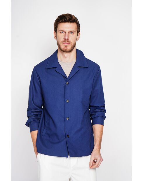 Jacke Gervase aus marineblau aus Leinenmischung