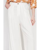Pantalon coupe ajusté à jambe large en lin mélangé Danielle blanc