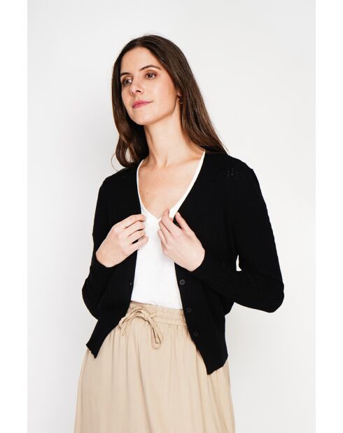 Nathalie Weste mit V-Ausschnitt in Schwarz