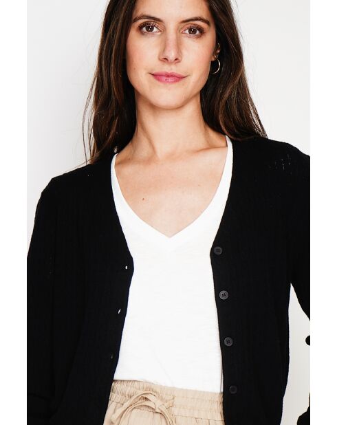 Nathalie Weste mit V-Ausschnitt in Schwarz