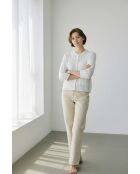 Jacqueline wit opengewerkte vest met ronde hals en opengewerkte ronde hals