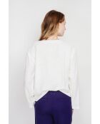 Tunique col tunisien en lin mélangé Paulette blanche