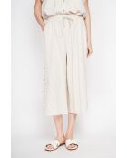 Pantalon coupe jupe en lin mélangé Jeannine beige