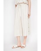 Pantalon coupe jupe en lin mélangé Jeannine beige