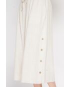 Pantalon coupe jupe en lin mélangé Jeannine beige