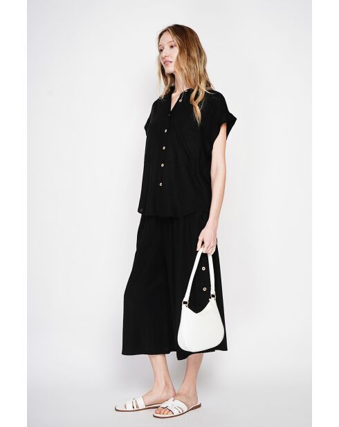 Tunique en lin mélangé Christiane noire