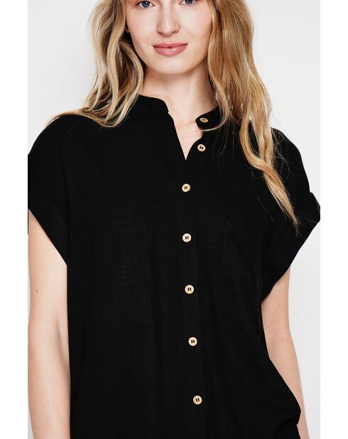 Tunique en lin mélangé Christiane noire