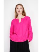 Suzette fushia blouse van Tunesisch linnen
